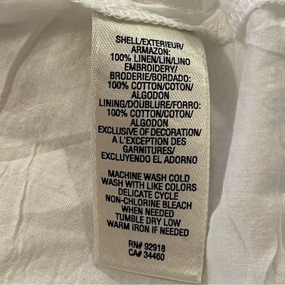 Y2K Juicy Couture Baby Doll Dress Women’s 10 White Linen Boho Cottagecore - Picture 6 of 8